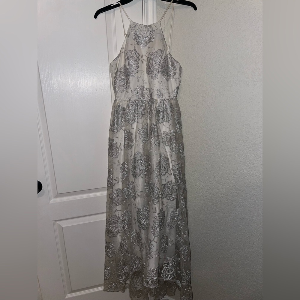 White sparkly prom dress